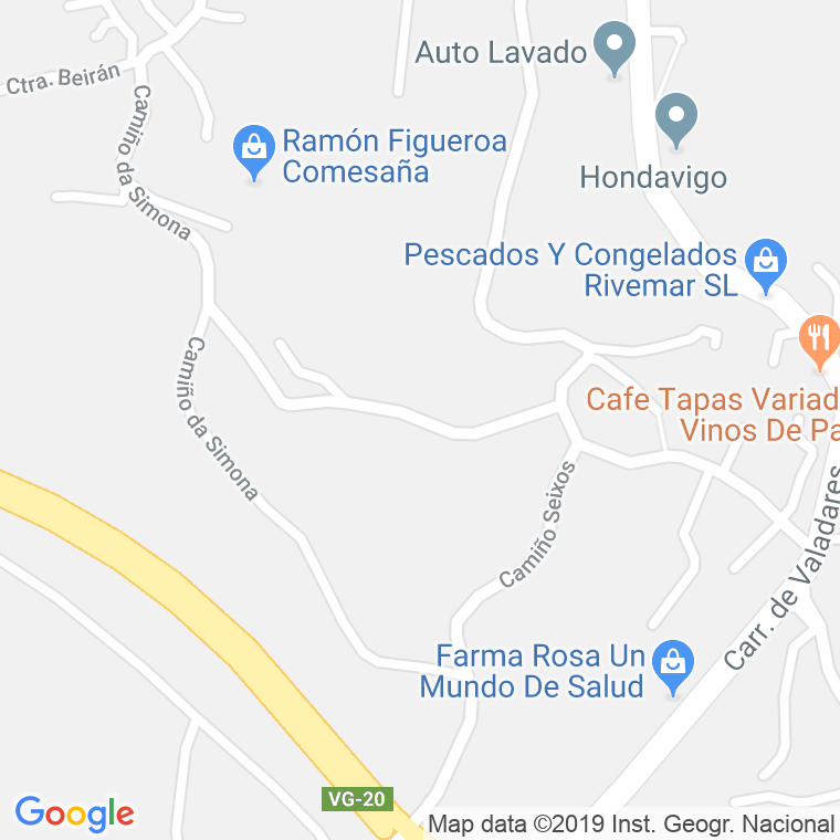 Código Postal calle Simona, A (Valadares), lugar en Vigo