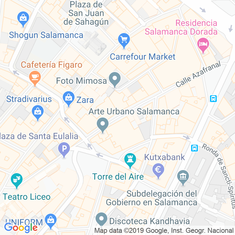 Código Postal calle Azafranal en Salamanca