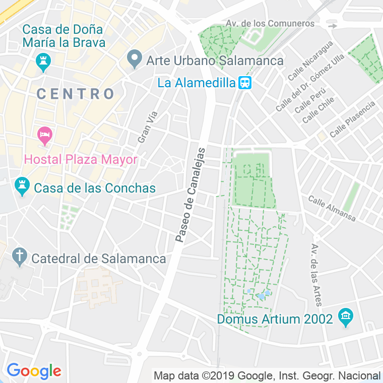 Código Postal calle Canalejas, paseo (Impares Del 1 Al 139)  (Pares Del 2 Al 172) en Salamanca