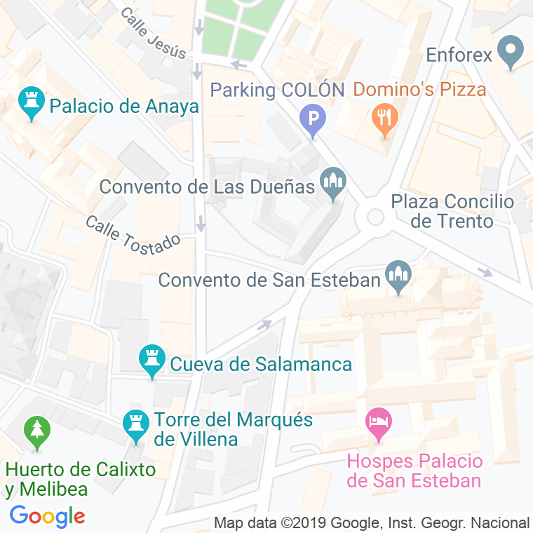 Código Postal calle Concilio De Trento, plaza en Salamanca