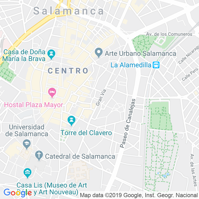 Código Postal calle Gran Via en Salamanca
