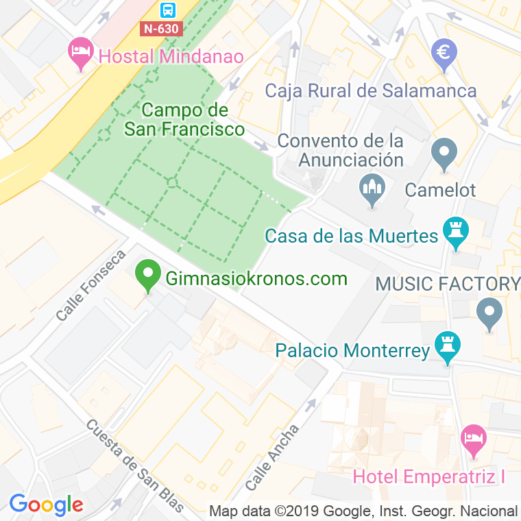 Código Postal calle Dominguez Berrueta en Salamanca