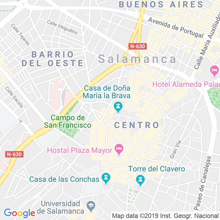 Código Postal calle Mayor, plaza (Impares Del 1 Al Final)  (Pares Del 2 Al Final) en Salamanca