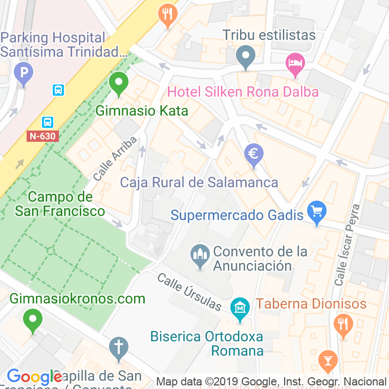 Código Postal calle Sorias en Salamanca