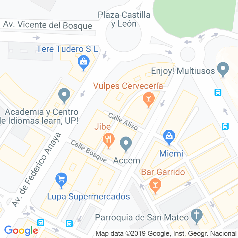 Código Postal calle Aliso en Salamanca