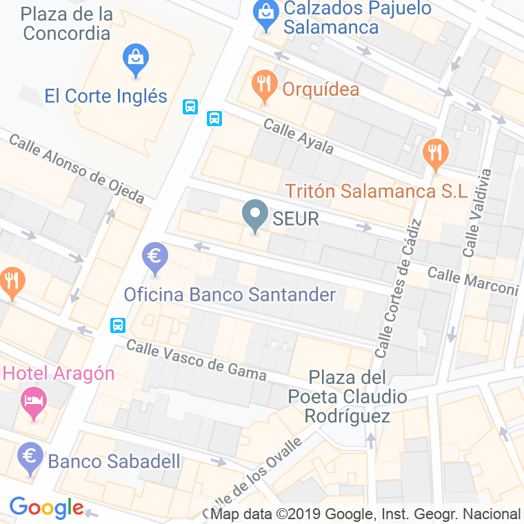 Código Postal calle Cabeza De Vaca en Salamanca