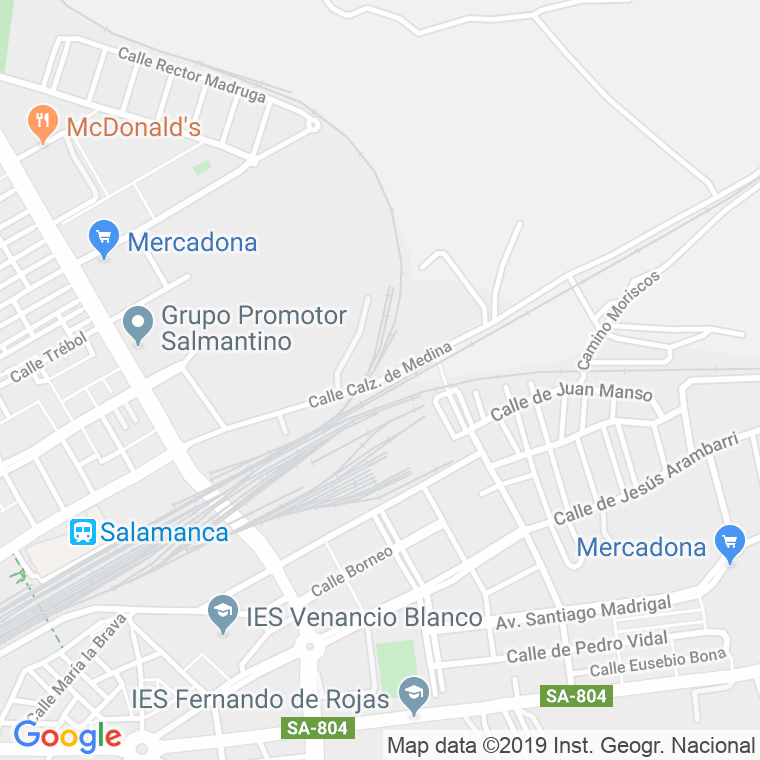 Código Postal calle Medina, De, calzada en Salamanca