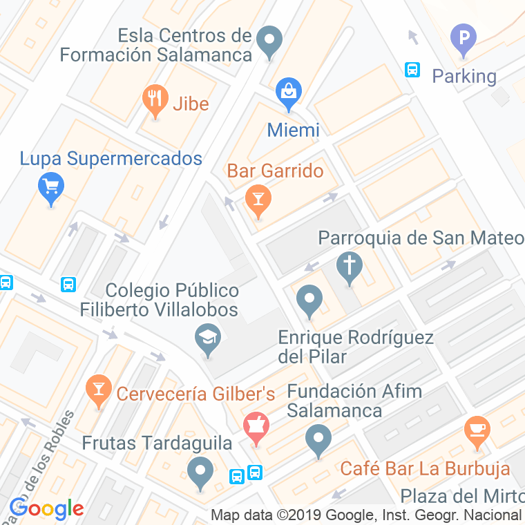Código Postal calle Moreras en Salamanca