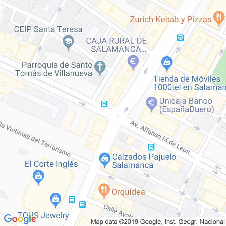 Código Postal calle Doña Urraca, avenida en Salamanca