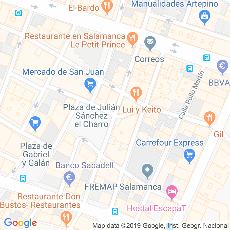 Código Postal calle Perez Oliva en Salamanca