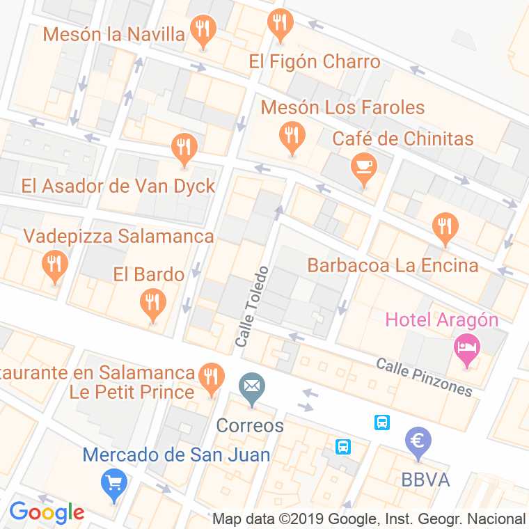 Código Postal calle Toledo en Salamanca