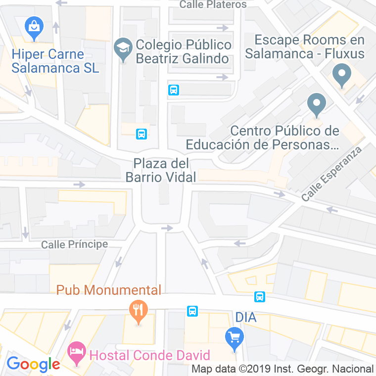Código Postal calle Barrio Vidal, plaza en Salamanca