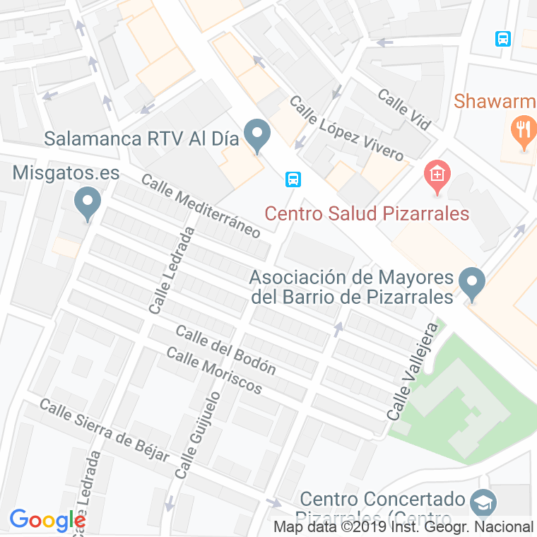 Código Postal calle Cantabrico en Salamanca