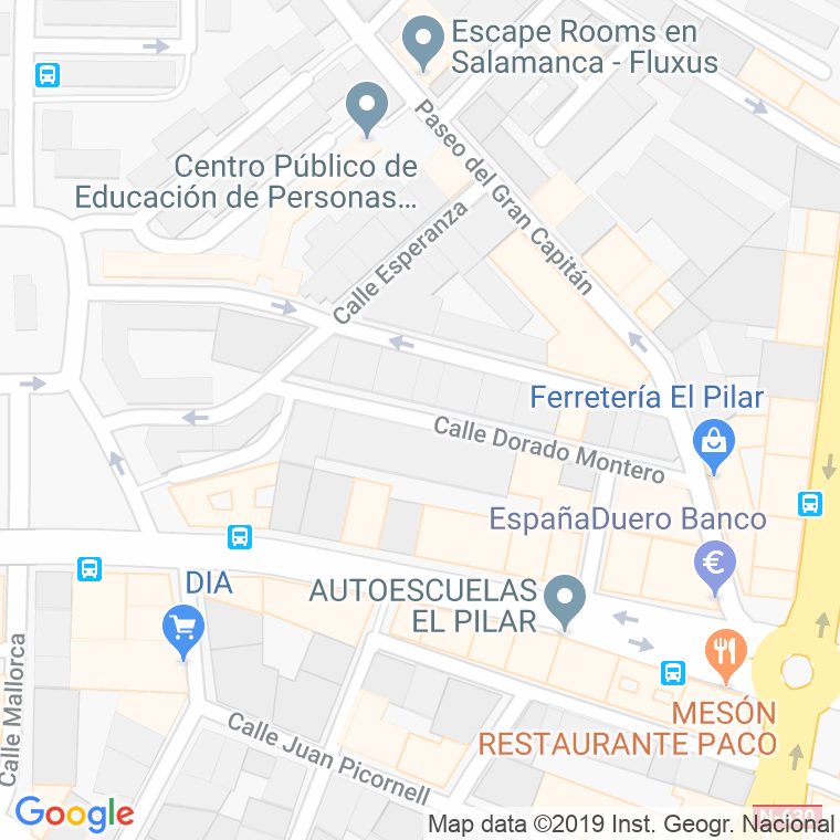 Código Postal calle Dorado Montero en Salamanca