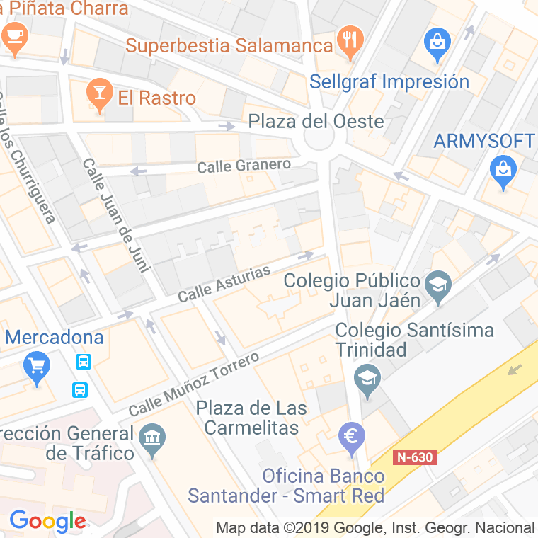 Código Postal calle Asturias en Salamanca