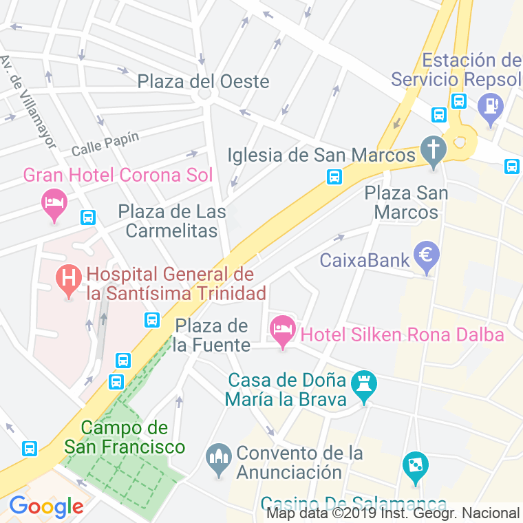 Código Postal calle Carmelitas, paseo (Pares Del 2 Al Final) en Salamanca