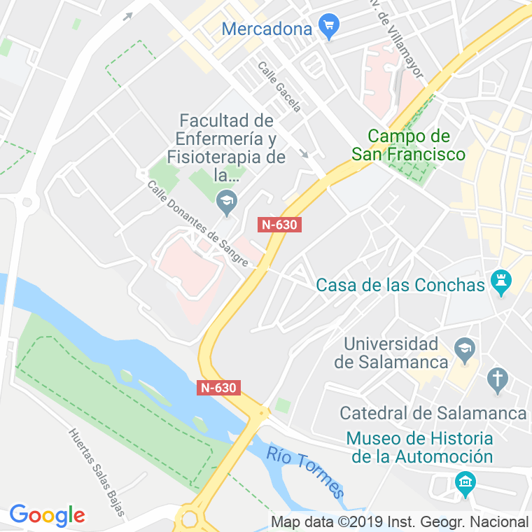 Código Postal calle Corralon De San Vicente en Salamanca