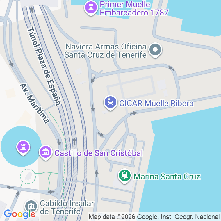 Código postal de Lugar Muelle Ribera en Santa Cruz de Tenerife