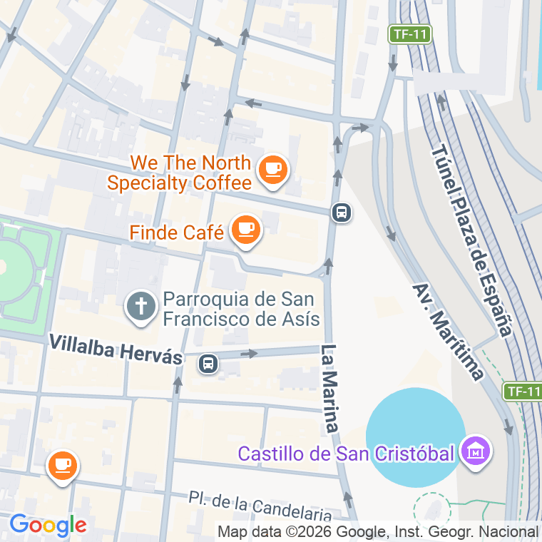 Código postal de Milicias de Garachico, Paseo en Santa Cruz de Tenerife