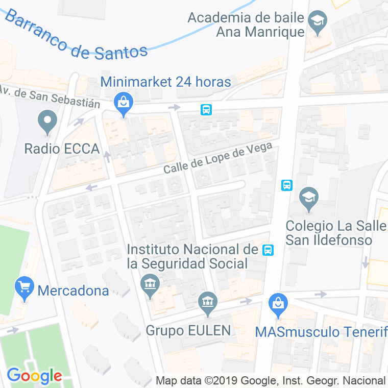 Código Postal calle Antonio De Nebrija, callejon en Santa Cruz de Tenerife