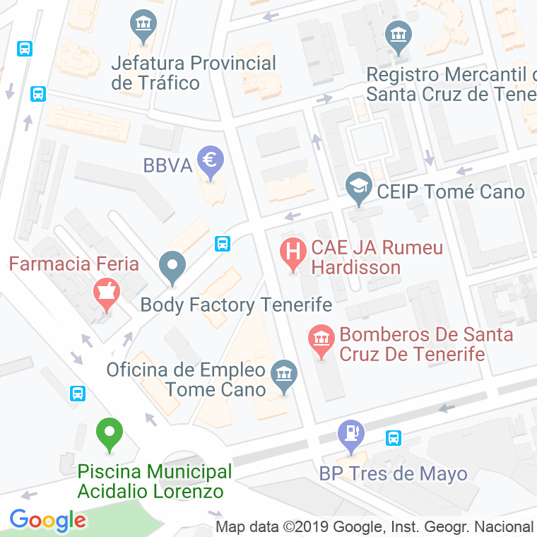 Código Postal calle Tome Cano en Santa Cruz de Tenerife