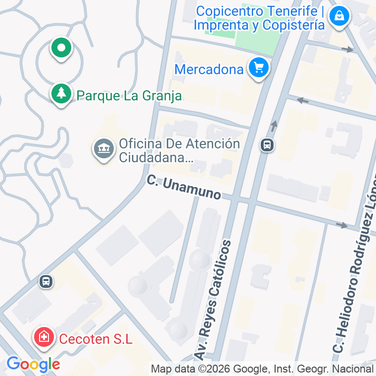 Código postal de Unamuno en Santa Cruz de Tenerife