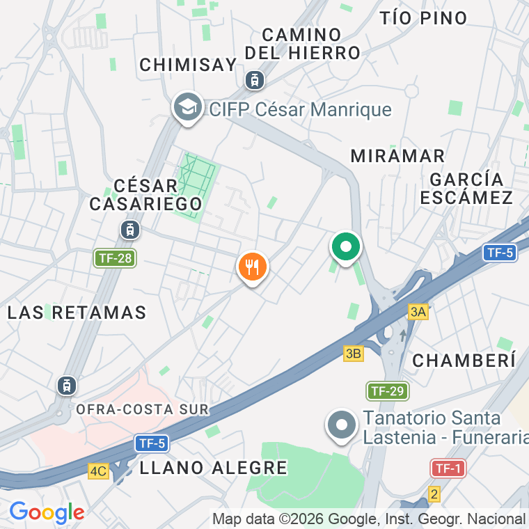 Código postal de Barrio las Delicias en Santa Cruz de Tenerife