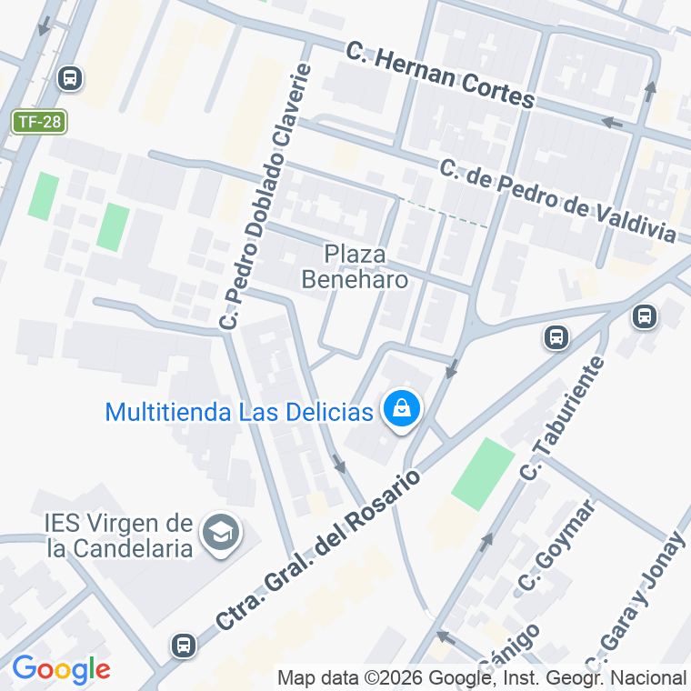 Código postal de Beneharo, Plaza en Santa Cruz de Tenerife
