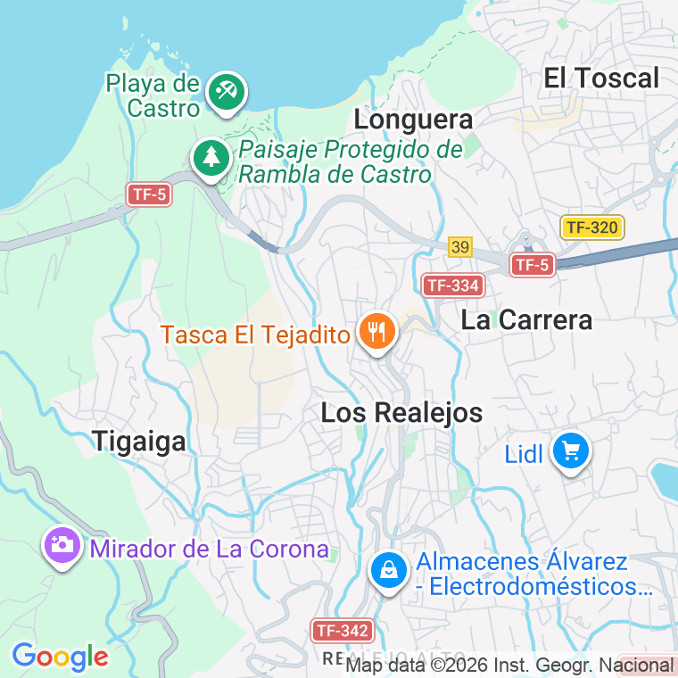 Código postal de Realejo bajo en Santa Cruz de Tenerife