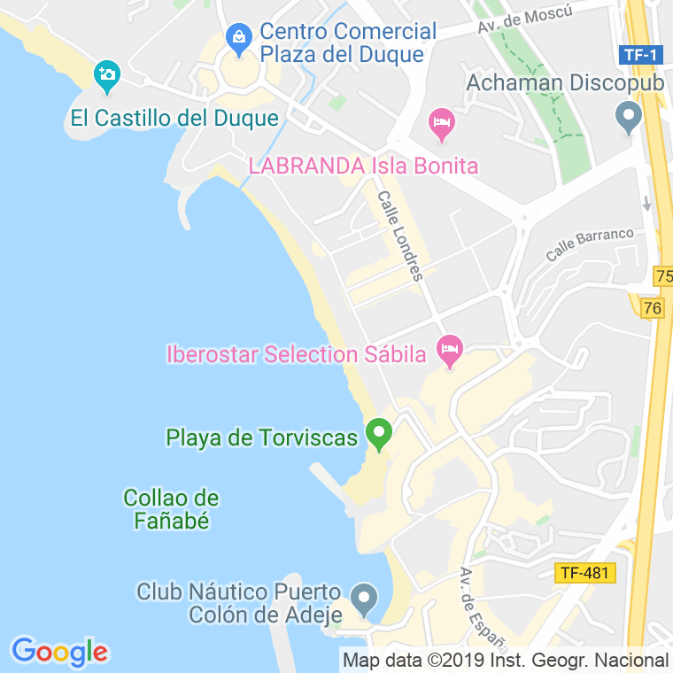 Código Postal de Playas De Fañabe en Santa Cruz de Tenerife