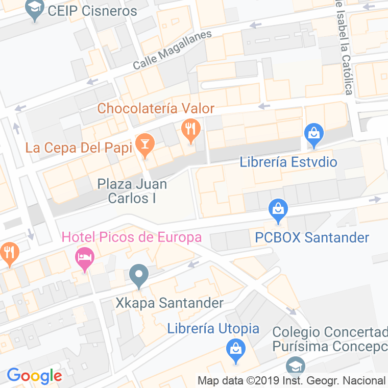 Código Postal calle Rey Juan Carlos I, plaza en Santander