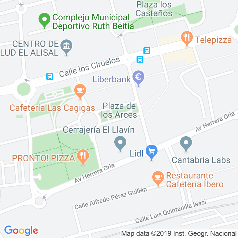 Código Postal calle Arces, Los, plaza en Santander