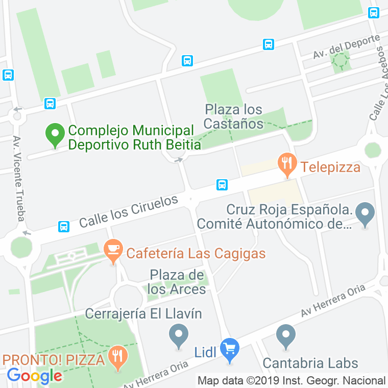 Código Postal calle Ciruelos, Los en Santander