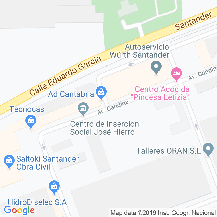 Código Postal calle Peña Sagra en Santander
