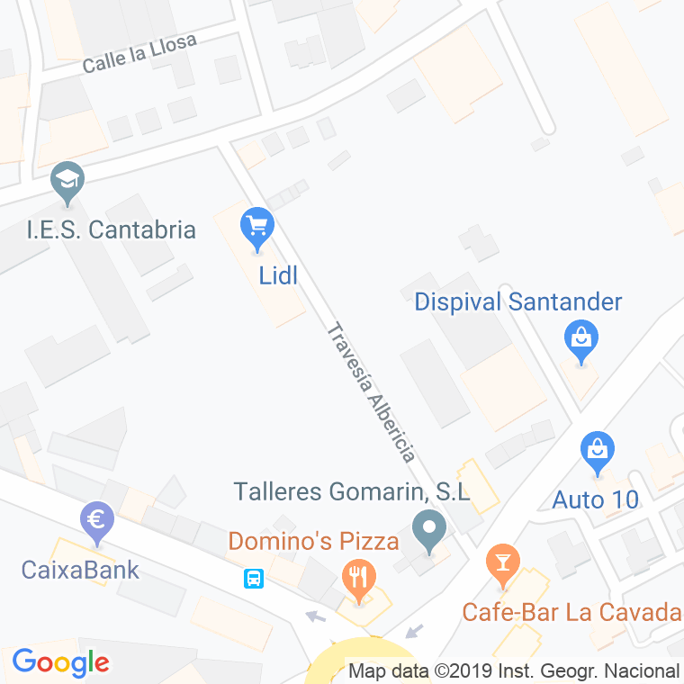 Código Postal calle Albericia, La, travesia en Santander