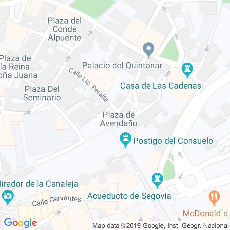 Código Postal calle Avendaño, plaza en Segovia