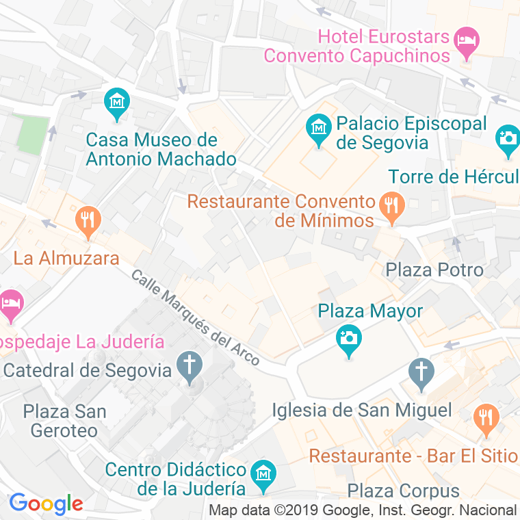 Código Postal calle Escuderos   (Impares Del 1 Al 9)  (Pares Del 2 Al 12) en Segovia