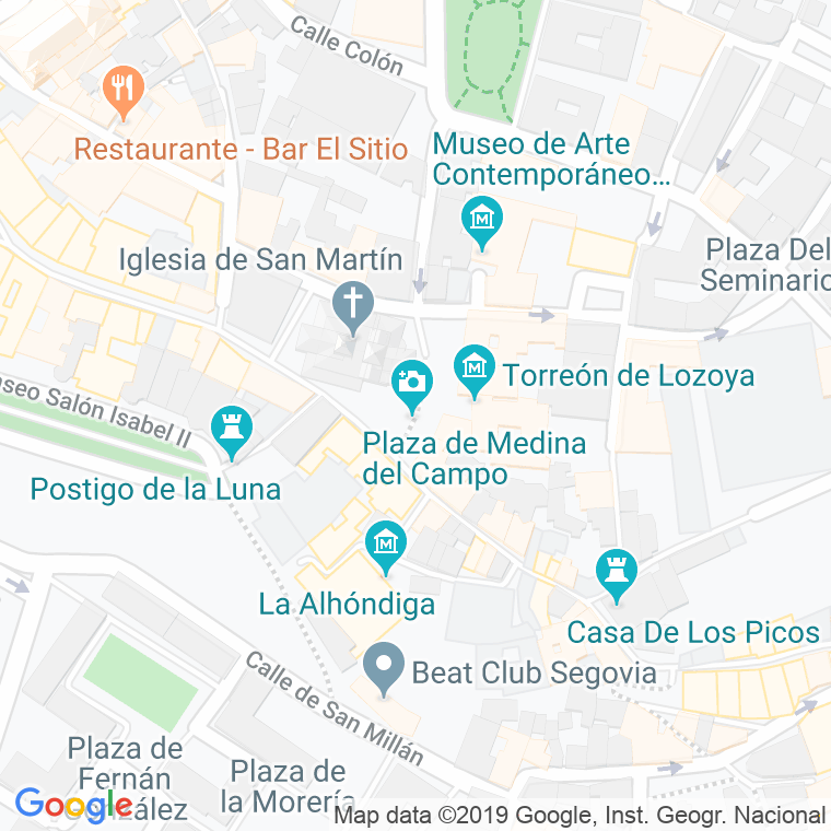 Código Postal calle Medina Del Campo, plaza en Segovia