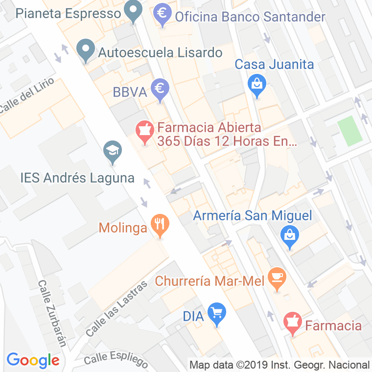 Código Postal calle Lope Tablada De Diego en Segovia
