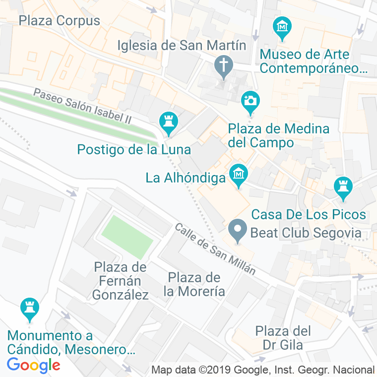 Código Postal calle Salon, bajada en Segovia