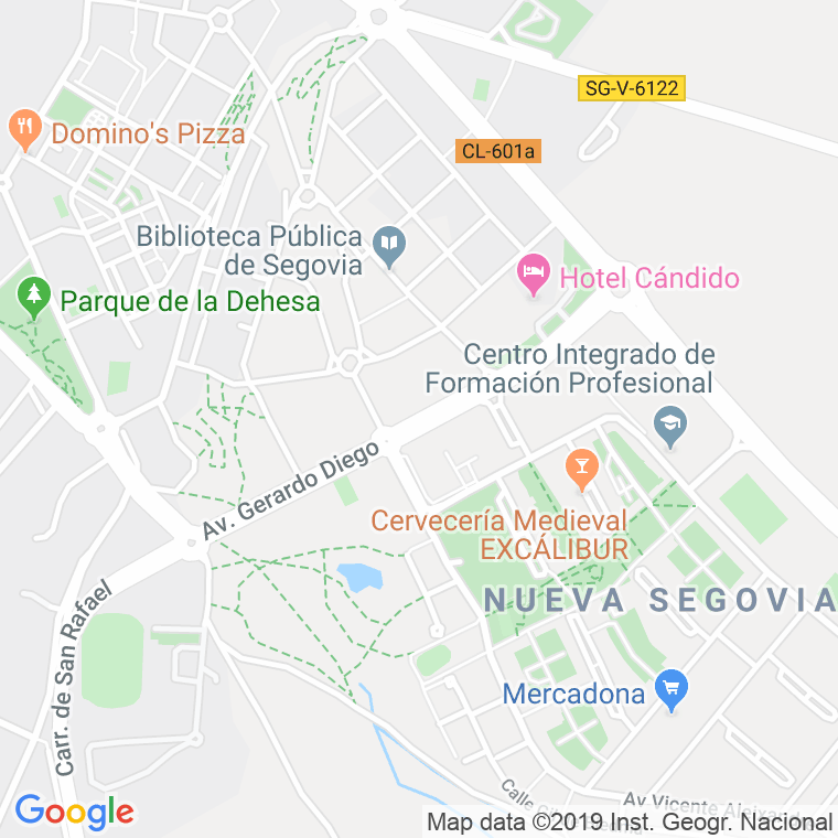 Código Postal calle Gerardo De Diego, avenida en Segovia