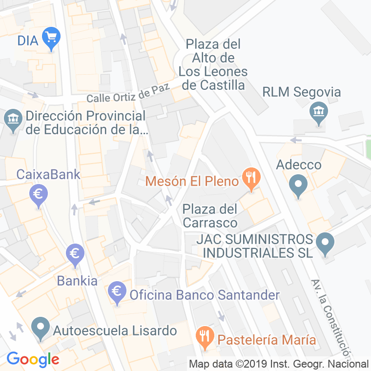 Código Postal calle Cantarranas en Segovia