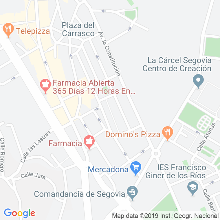 Código Postal calle Pedro Berruguete en Segovia