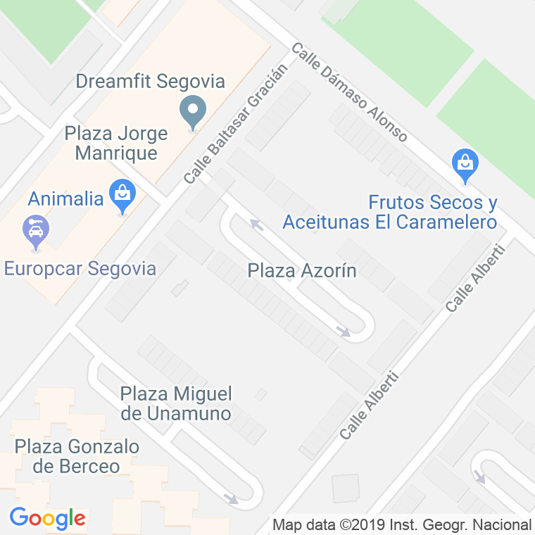 Código Postal calle Azorin, plaza en Segovia
