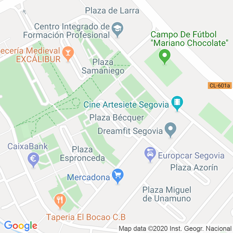Código Postal calle Becquer en Segovia