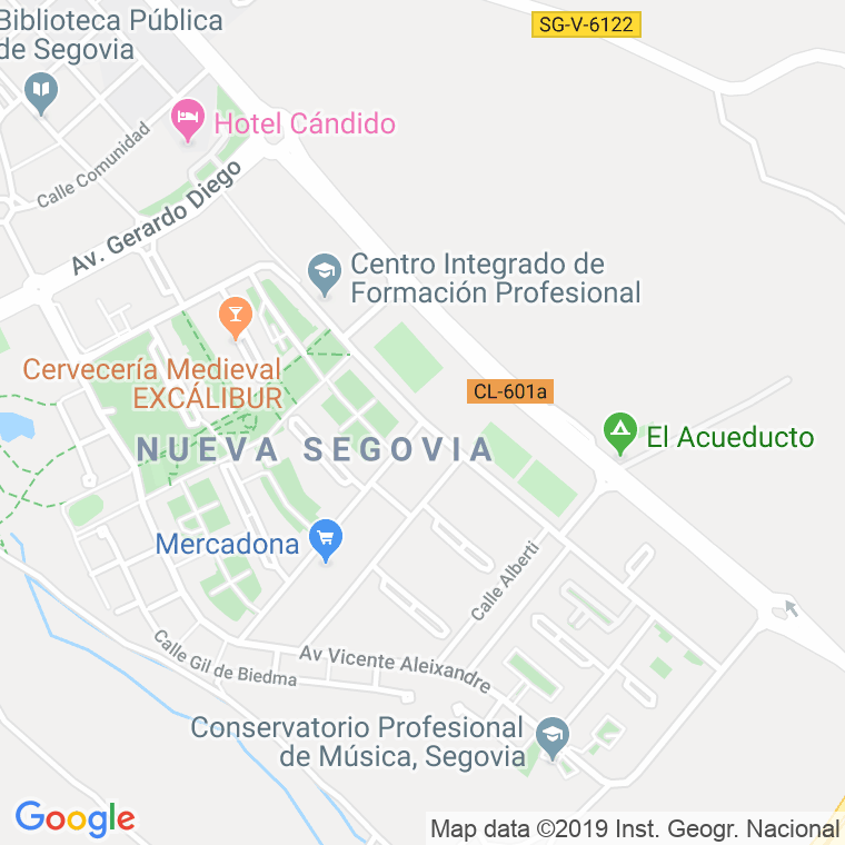 Código Postal calle Damaso Alonso en Segovia