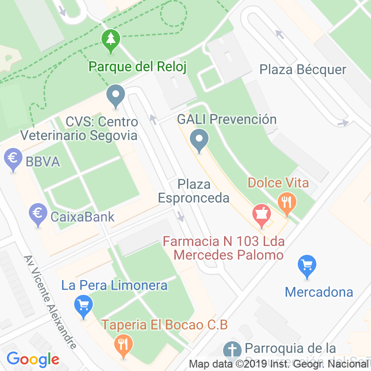 Código Postal calle Espronceda, plaza en Segovia