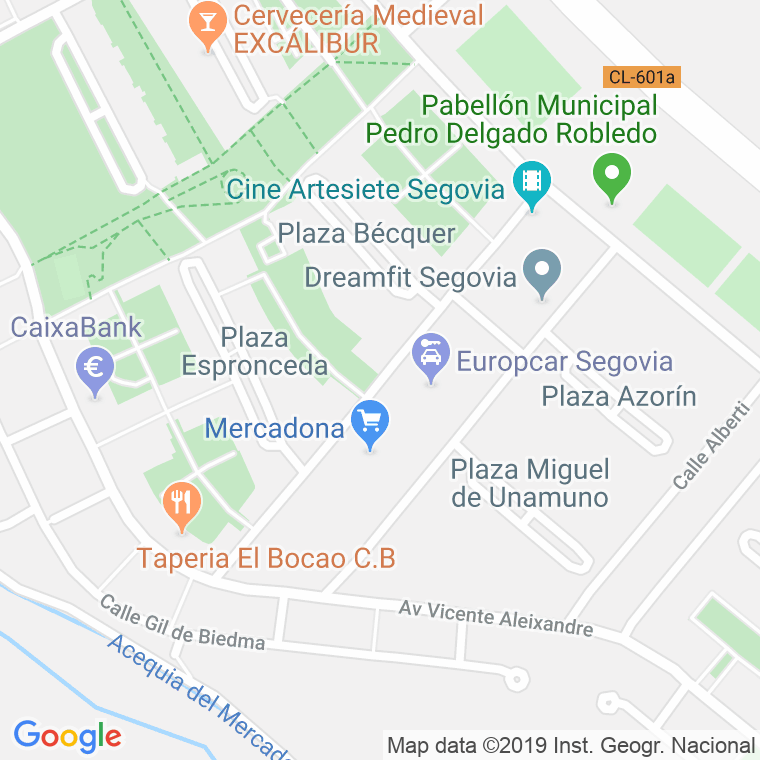 Código Postal calle Jorge Manrique en Segovia