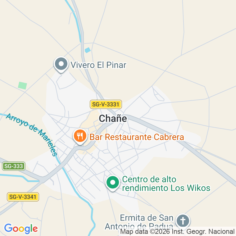 Código postal de Chañe en Segovia