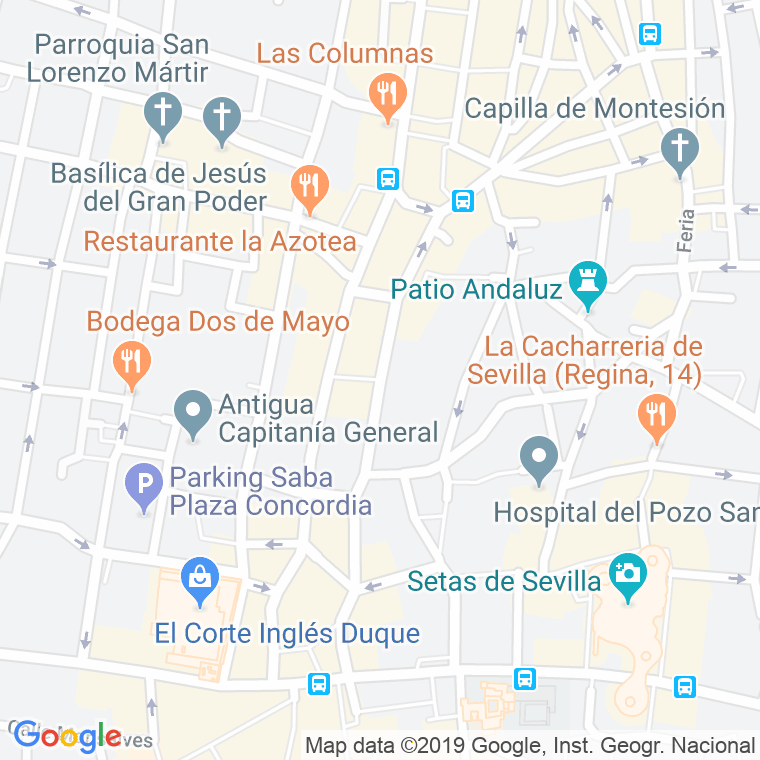 Código Postal calle Amor De Dios en Sevilla